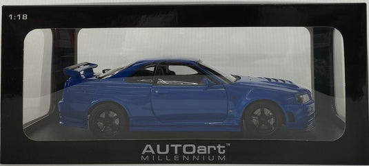AUTOart Nismo R34 GT-R Z-tune Bayside Blue 1/18 Scale Car– Used