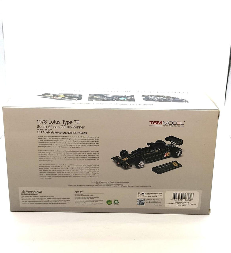 Cargue la imagen en el visor de la galería, TSM 1978 LOTUS TYPE 78 SOUTH AFRICAN GP 1/18 Scale Car– Used
