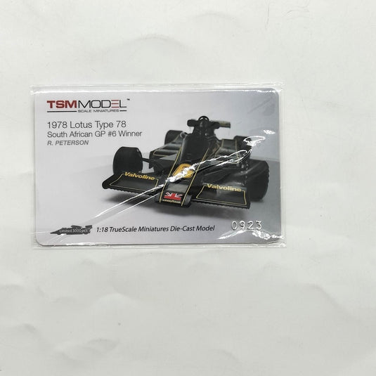 TSM 1978 LOTUS TYPE 78 SOUTH AFRICAN GP 1/18 Scale Car– Used