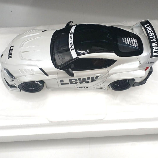 TSM LB WORKS Supra White 1/18 Scale Car– Used