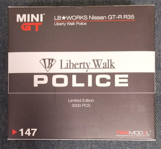 MINI GT NISSAN GT-R R35 POLICE CAR 1/64 Scale Car– Used