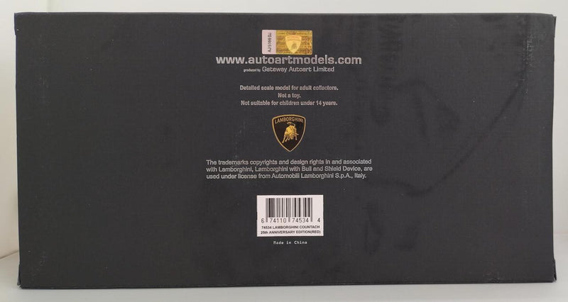 Laden Sie das Bild in Galerie -Viewer, AUTOart 1/18 Lamborghini Countach 25th Anniversary (Red) Scale Car– Used
