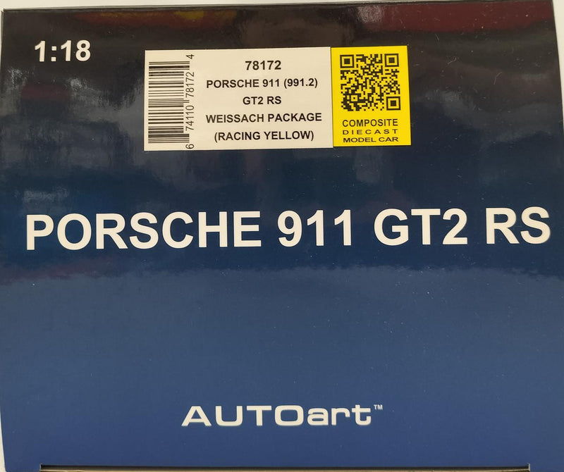 Load image into Gallery viewer, AUTOart [78172] 1/18 Porsche 911 (991.2) GT2 RS Weissach Package Scale Car– Used
