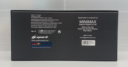 SPARK 1/18 Red Bull Racing Honda RB16B F1 Diecast Model Car