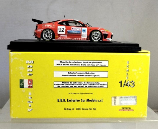 BBR MODELS 1/43 Ferrari 360 Modena N/GT Scale Model Car