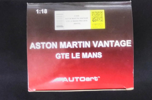 AUTOart Aston Martin Vantage GTE 2018 White 1/18 Scale Car– Used