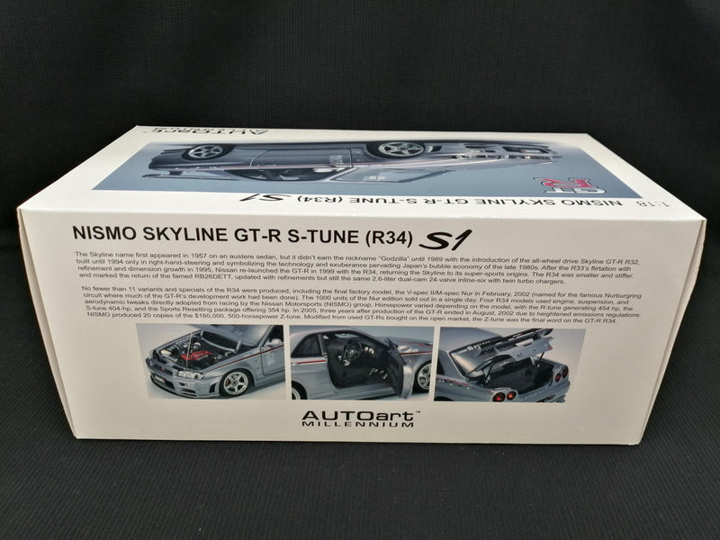 Load image into Gallery viewer, AUTOART NISMO SKYLINE GT-R S-TUNE (R34) 1/18 Scale– Used
