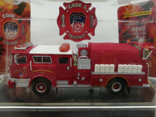 CODE 3 COLLECTIBLES 1/64 NEW YORK, NEW YORK Fire Engine Diecast Model– Used