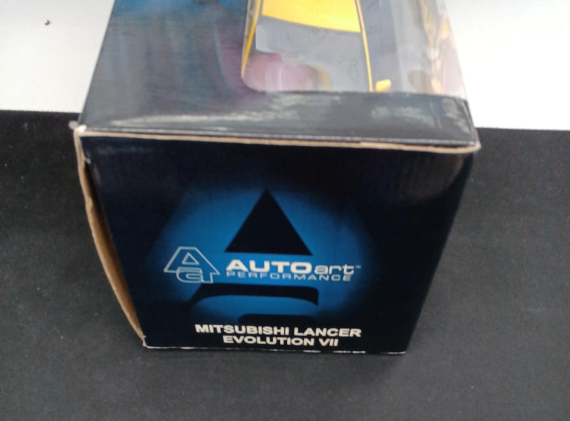 Load image into Gallery viewer, AUTOART Mitsubishi Lancer Evolution VII Yellow 1/18 Scale Car– Used
