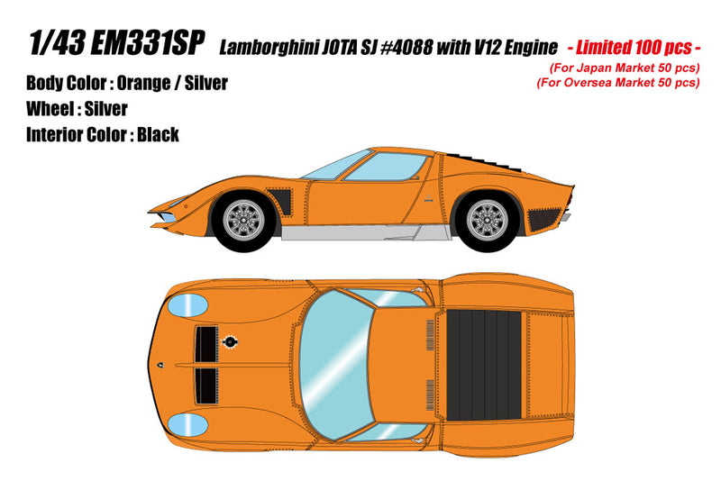 Laden Sie das Bild in Galerie -Viewer, EIDOLON 1/43 EM331SP Lamborghini Jota SJ #4088 with V12 Engine  Limited 100pcs
