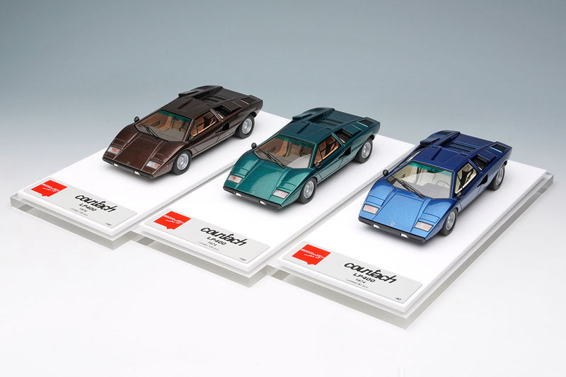 Laden Sie das Bild in Galerie -Viewer, EIDOLON EM387M Lamborghini Countach LP400 1974 Blu Notte Metallizzato Limited 80pcs Make Up 1/43 EM387M
