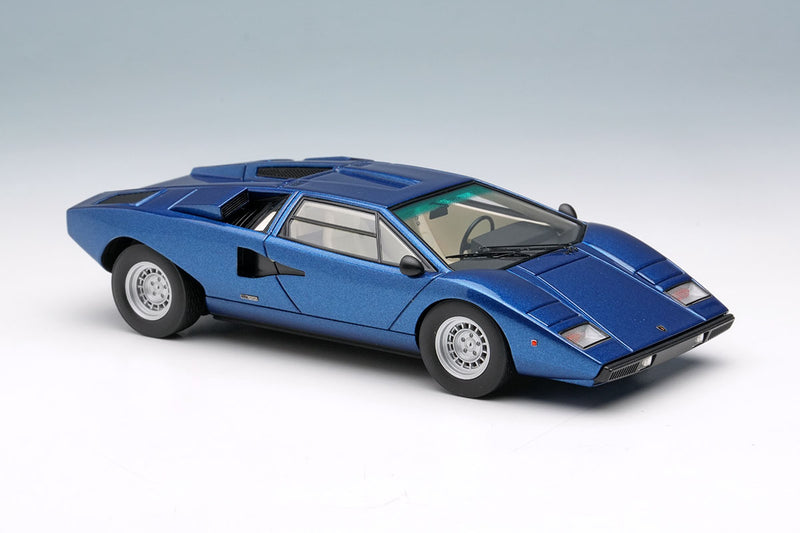 Laden Sie das Bild in Galerie -Viewer, EIDOLON EM387M Lamborghini Countach LP400 1974 Blu Notte Metallizzato Limited 80pcs Make Up 1/43 EM387M
