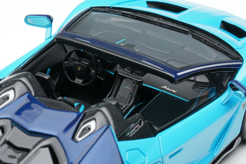 Chargez l&#39;image dans la visionneuse de la galerie, EIDOLON 1/43 EM406C Lamborghini Centenario Roadster LP770-4 2016 Blu Cepheus / Blu Hera Limited 100pcs
