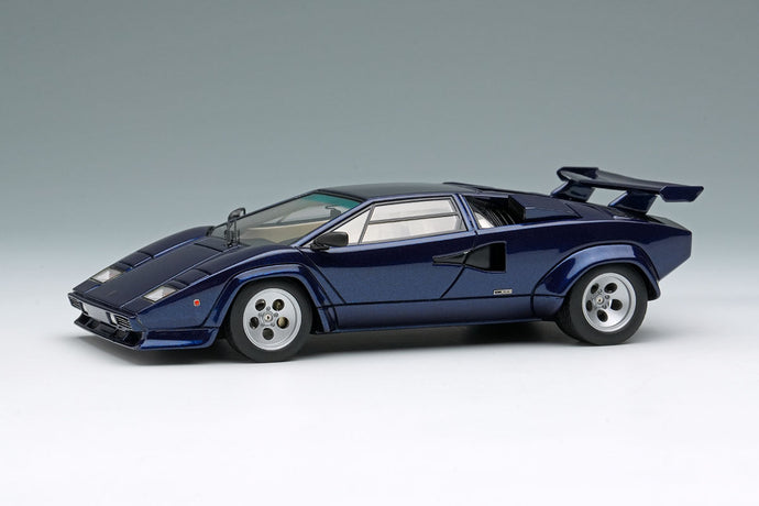 EIDOLON EM432J Lamborghini Countach LP400S 1980 with Rear Wing Blu Acapulco Limited 50pcs Make Up 1/43 EM432J