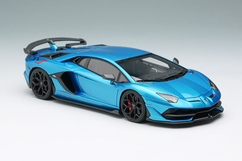 Laden Sie das Bild in Galerie -Viewer, EIDOLON EM438M Lamborghini Aventador SVJ 2018 (Leirion Wheel) Blu Aegir (Carbon Package) Limited 80pcs Make Up 1/43 EM438M
