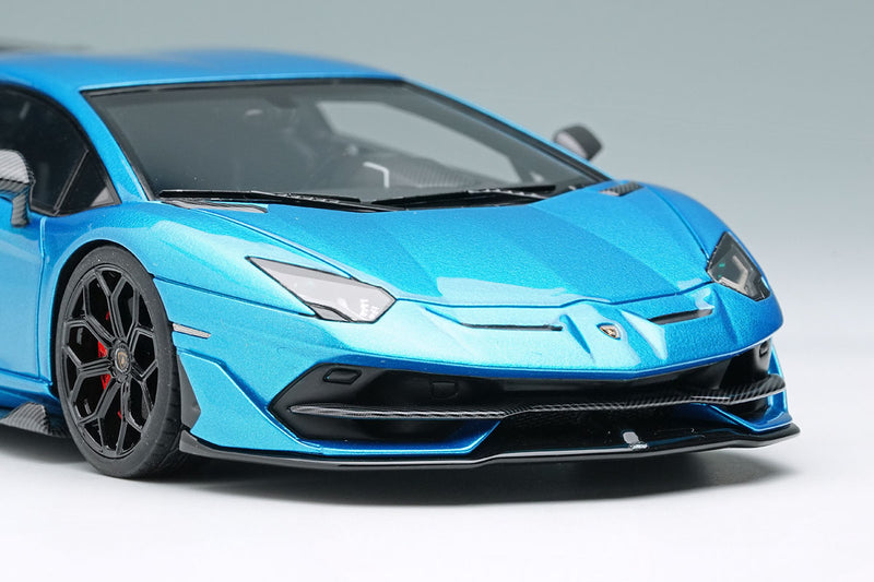 Laden Sie das Bild in Galerie -Viewer, EIDOLON EM438M Lamborghini Aventador SVJ 2018 (Leirion Wheel) Blu Aegir (Carbon Package) Limited 80pcs Make Up 1/43 EM438M
