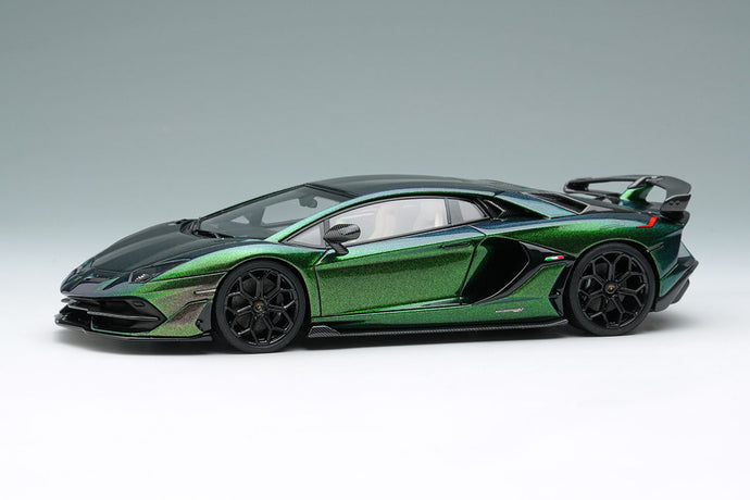 EIDOLON EM438O Lamborghini Aventador SVJ 2018 (Leirion Wheel) Verde Agave Lucide (Carbon Package) Limited 80pcs Make Up 1/43 EM438O