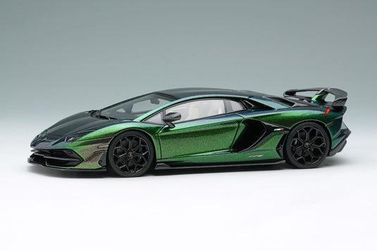 EIDOLON EM438O Lamborghini Aventador SVJ 2018 (Leirion Wheel) Verde Agave Lucide (Carbon Package) Limited 80pcs Make Up 1/43 EM438O