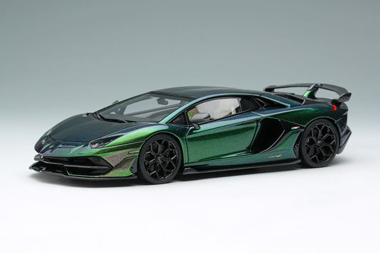 EIDOLON EM438O Lamborghini Aventador SVJ 2018 (Leirion Wheel) Verde Agave Lucide (Carbon Package) Limited 80pcs Make Up 1/43 EM438O