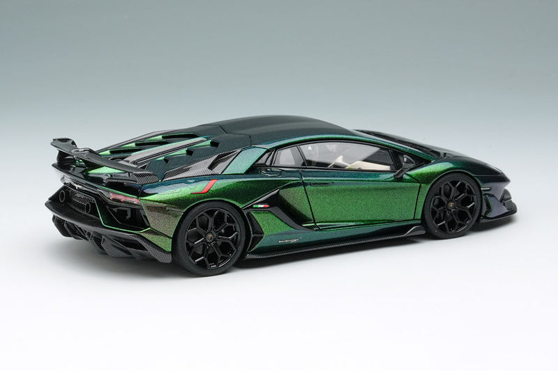 Laden Sie das Bild in Galerie -Viewer, EIDOLON EM438O Lamborghini Aventador SVJ 2018 (Leirion Wheel) Verde Agave Lucide (Carbon Package) Limited 80pcs Make Up 1/43 EM438O
