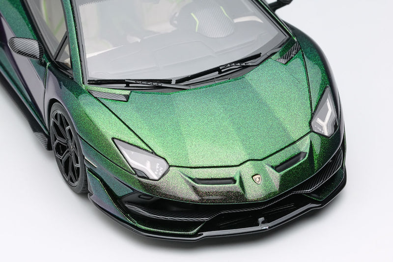 Laden Sie das Bild in Galerie -Viewer, EIDOLON EM438O Lamborghini Aventador SVJ 2018 (Leirion Wheel) Verde Agave Lucide (Carbon Package) Limited 80pcs Make Up 1/43 EM438O
