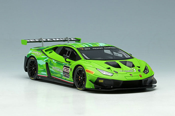 Laden Sie das Bild in Galerie -Viewer, EIDOLON EM469A Lamborghini Huracan GT3 EVO 2018 Matt Green /Camouflage (Presentation) Make Up 1/43 EM469A
