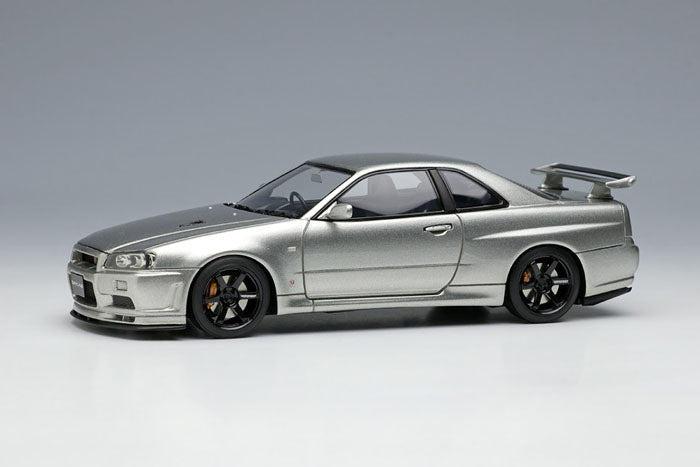 Laden Sie das Bild in Galerie -Viewer, EIDOLON EM510D Nissan Skyline GT-R (BNR34) V-Spec II Nur 2002 (TE37 Wheel) Sparkring Silver Make Up 1/43 EM510D
