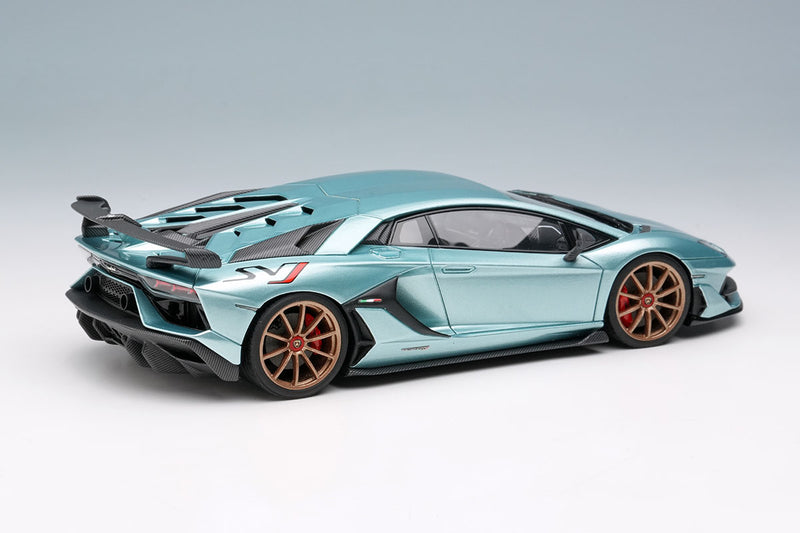 Laden Sie das Bild in Galerie -Viewer, EIDOLON EM513F Lamborghini Aventador SVJ 2018 (Nireo wheel) Azzurro Tethys Limited 80pcs Make Up 1/43 EM513F
