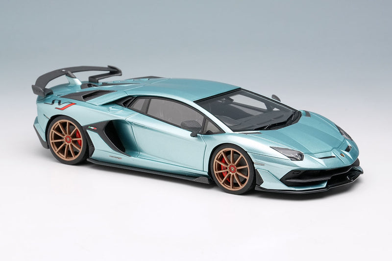 Laden Sie das Bild in Galerie -Viewer, EIDOLON EM513F Lamborghini Aventador SVJ 2018 (Nireo wheel) Azzurro Tethys Limited 80pcs Make Up 1/43 EM513F

