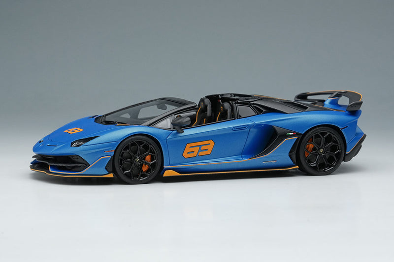 Laden Sie das Bild in Galerie -Viewer, EIDOLON EM517H Lamborghini Aventador SVJ Roadster 63 2019 Blu Arione Limited 63pcs Make Up 1/43 EM517H
