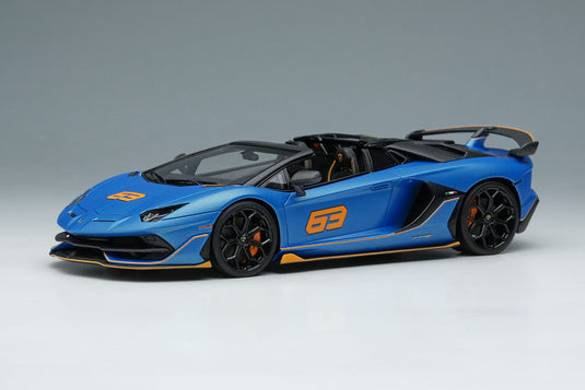 EIDOLON EM517H Lamborghini Aventador SVJ Roadster 63 2019 Blu Arione Limited 63pcs Make Up 1/43 EM517H