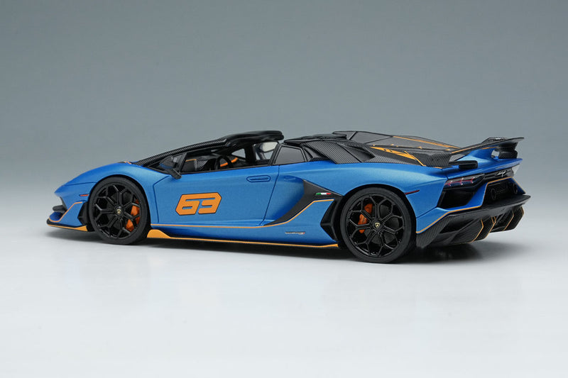 Laden Sie das Bild in Galerie -Viewer, EIDOLON EM517H Lamborghini Aventador SVJ Roadster 63 2019 Blu Arione Limited 63pcs Make Up 1/43 EM517H
