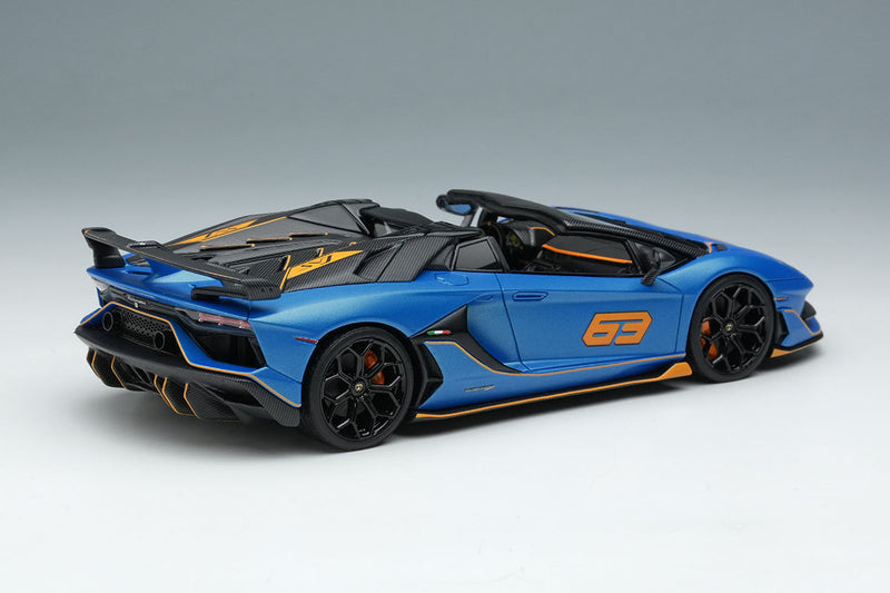 Laden Sie das Bild in Galerie -Viewer, EIDOLON EM517H Lamborghini Aventador SVJ Roadster 63 2019 Blu Arione Limited 63pcs Make Up 1/43 EM517H
