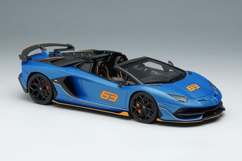 Laden Sie das Bild in Galerie -Viewer, EIDOLON EM517H Lamborghini Aventador SVJ Roadster 63 2019 Blu Arione Limited 63pcs Make Up 1/43 EM517H

