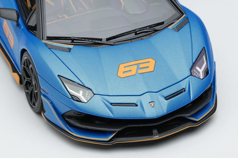 Laden Sie das Bild in Galerie -Viewer, EIDOLON EM517H Lamborghini Aventador SVJ Roadster 63 2019 Blu Arione Limited 63pcs Make Up 1/43 EM517H
