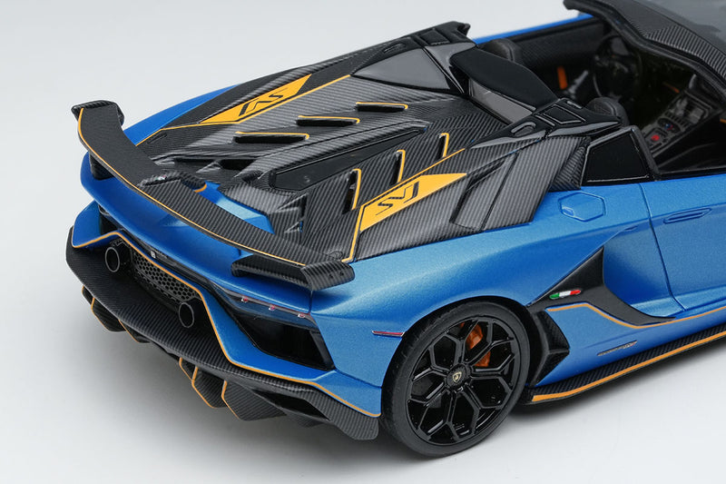 Laden Sie das Bild in Galerie -Viewer, EIDOLON EM517H Lamborghini Aventador SVJ Roadster 63 2019 Blu Arione Limited 63pcs Make Up 1/43 EM517H
