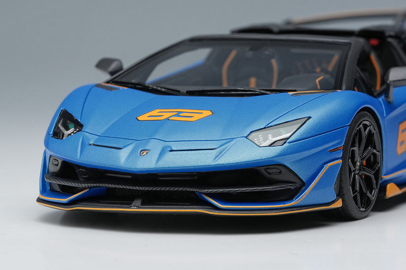 Laden Sie das Bild in Galerie -Viewer, EIDOLON EM517H Lamborghini Aventador SVJ Roadster 63 2019 Blu Arione Limited 63pcs Make Up 1/43 EM517H
