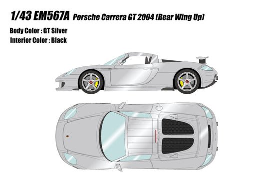 Pre-order EIDOLON 1/43 EM567A Porsche Carrera GT 2004 (Rear Wing Up) GT Silver