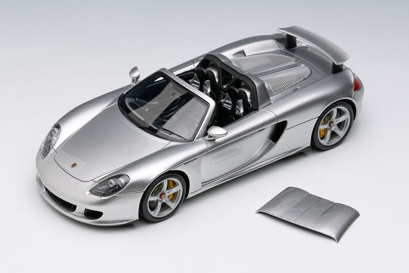 Laden Sie das Bild in Galerie -Viewer, EIDOLON EM567A Porsche Carrera GT 2004 (Rear Wing Up) GT Silver Make Up 1/43 EM567A
