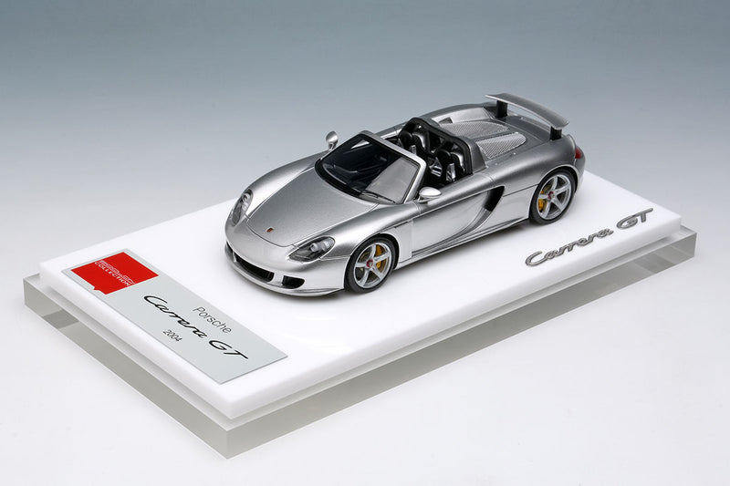 Laden Sie das Bild in Galerie -Viewer, EIDOLON EM567A Porsche Carrera GT 2004 (Rear Wing Up) GT Silver Make Up 1/43 EM567A
