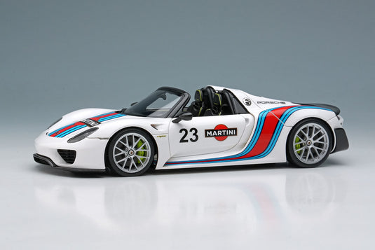 EIDOLON EM569A Porsche 918 Spyder Weissach Package 2011 White / Martini Stripe Make Up 1/43 EM569A
