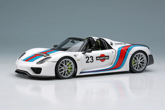 EIDOLON EM569A Porsche 918 Spyder Weissach Package 2011 White / Martini Stripe Make Up 1/43 EM569A