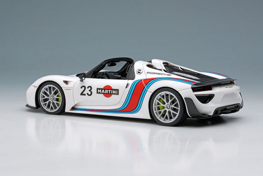 EIDOLON EM569A Porsche 918 Spyder Weissach Package 2011 White / Martini Stripe Make Up 1/43 EM569A
