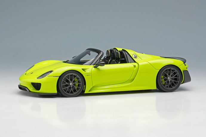 EIDOLON EM569D Porsche 918 Spyder Weissach Package 2011 Acid Green Limited 80pcs Make Up 1/43 EM569D
