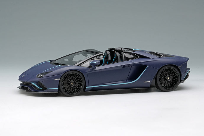 EIDOLON EM598D Lamborghini Aventador S Roadster Japan Limited Edition 2021 Blu Emer / Light Blue Stripe Limited 50pcs Make Up 1/43 EM598D