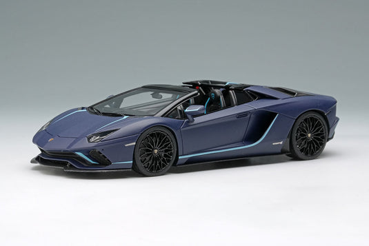 EIDOLON EM598D Lamborghini Aventador S Roadster Japan Limited Edition 2021 Blu Emer / Light Blue Stripe Limited 50pcs Make Up 1/43 EM598D