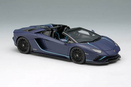 EIDOLON EM598D Lamborghini Aventador S Roadster Japan Limited Edition 2021 Blu Emer / Light Blue Stripe Limited 50pcs Make Up 1/43 EM598D