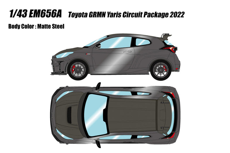 Load image into Gallery viewer, Pre-order EIDOLON 1/43 EM656A Toyota GRMN Yaris Circuit Package 2022 Matte Steel
