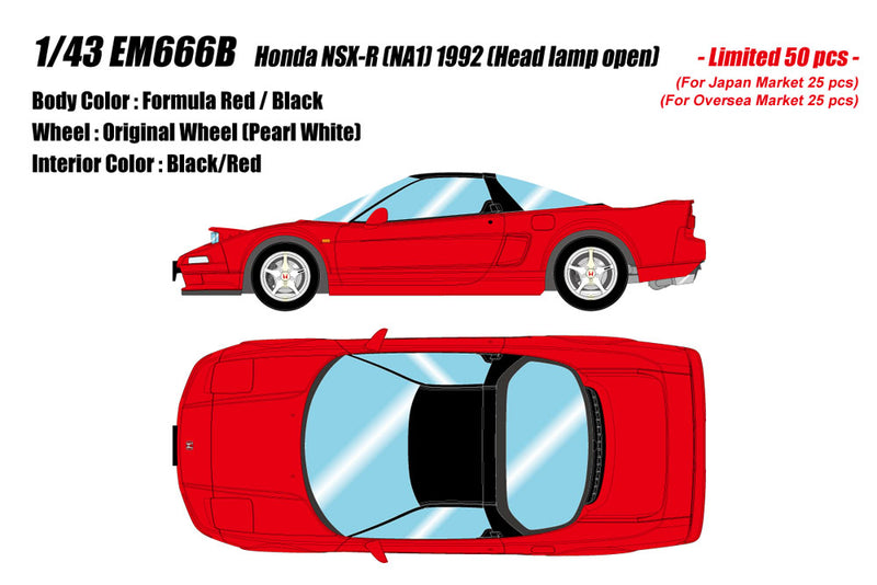 Cargue la imagen en el visor de la galería, Pre-order EIDOLON 1/43 EM666B Honda NSX-R (NA1) 1992 (Head Lamp Open) Formula Red Limited 50pcs
