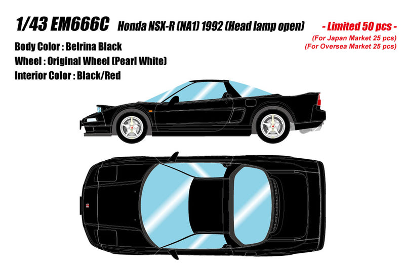 Load image into Gallery viewer, Pre-order EIDOLON 1/43 EM666C Honda NSX-R (NA1) 1992 (Head Lamp Open) Belrina Black Limited 50pcs
